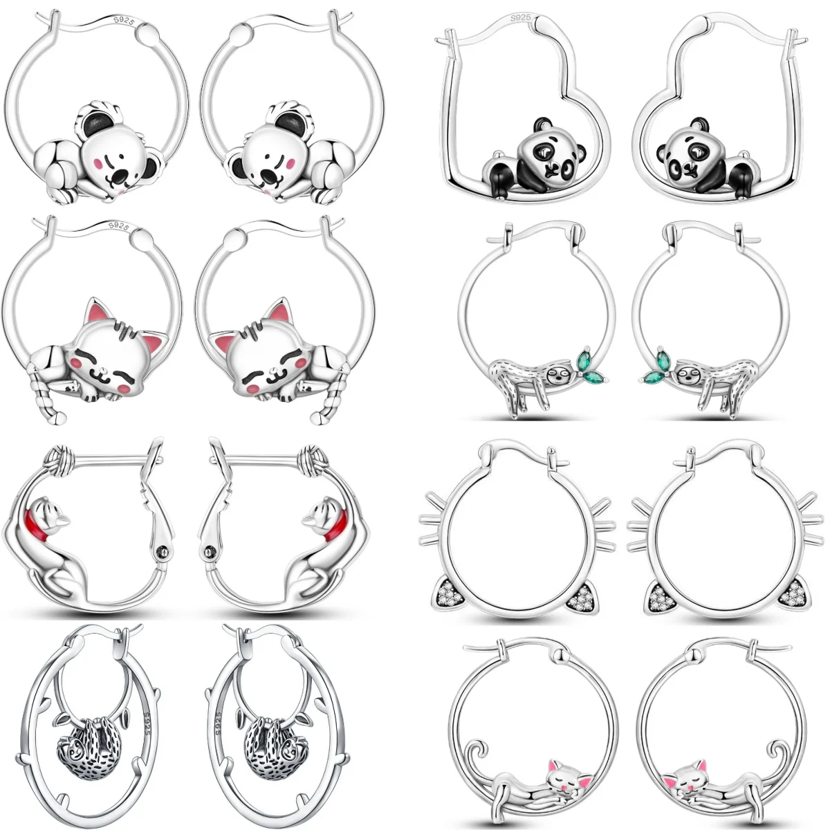 PANPOKI 925 Sterling Silver Earrings Cute Koala Animals Hoop Ear Studs Sparkling Earring Wedding Gifts Anniversary
PANPOKI 925 Sterling Silver Earrings Cute Koala Animals Hoop Ear Studs Sparkling Earring Wedding Gifts Anniversary