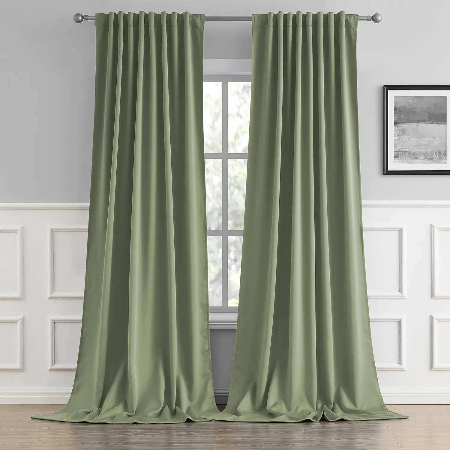 Light Sage Green Curtains 108 Inches Long Back Tab/Rod Pocket Room Darkening Curtain Panels Window Drapes Light Blocking
Light Sage Green Curtains 108 Inches Long Back Tab/Rod Pocket Room Darkening Curtain Panels Window Drapes Light Blocking