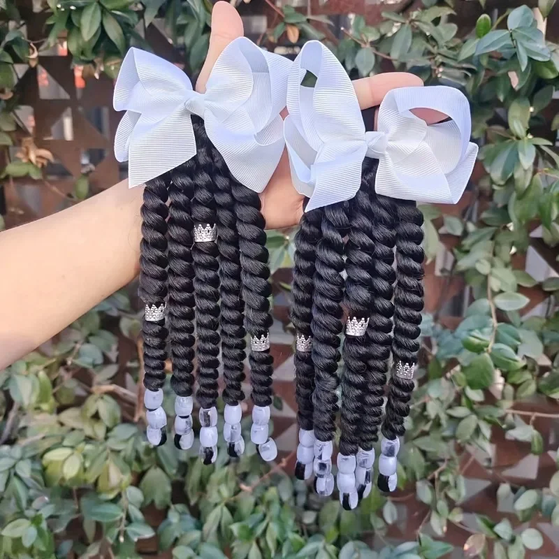 2pcs Delicate Braided Ponytail Hair Extensions - Exquisite Beads Decorations, Twist Dreadlocks Design, Adorable Hair Bows
2pcs Delicate Braided Ponytail Hair Extensions - Exquisite Beads Decorations, Twist Dreadlocks Design, Adorable Hair Bows