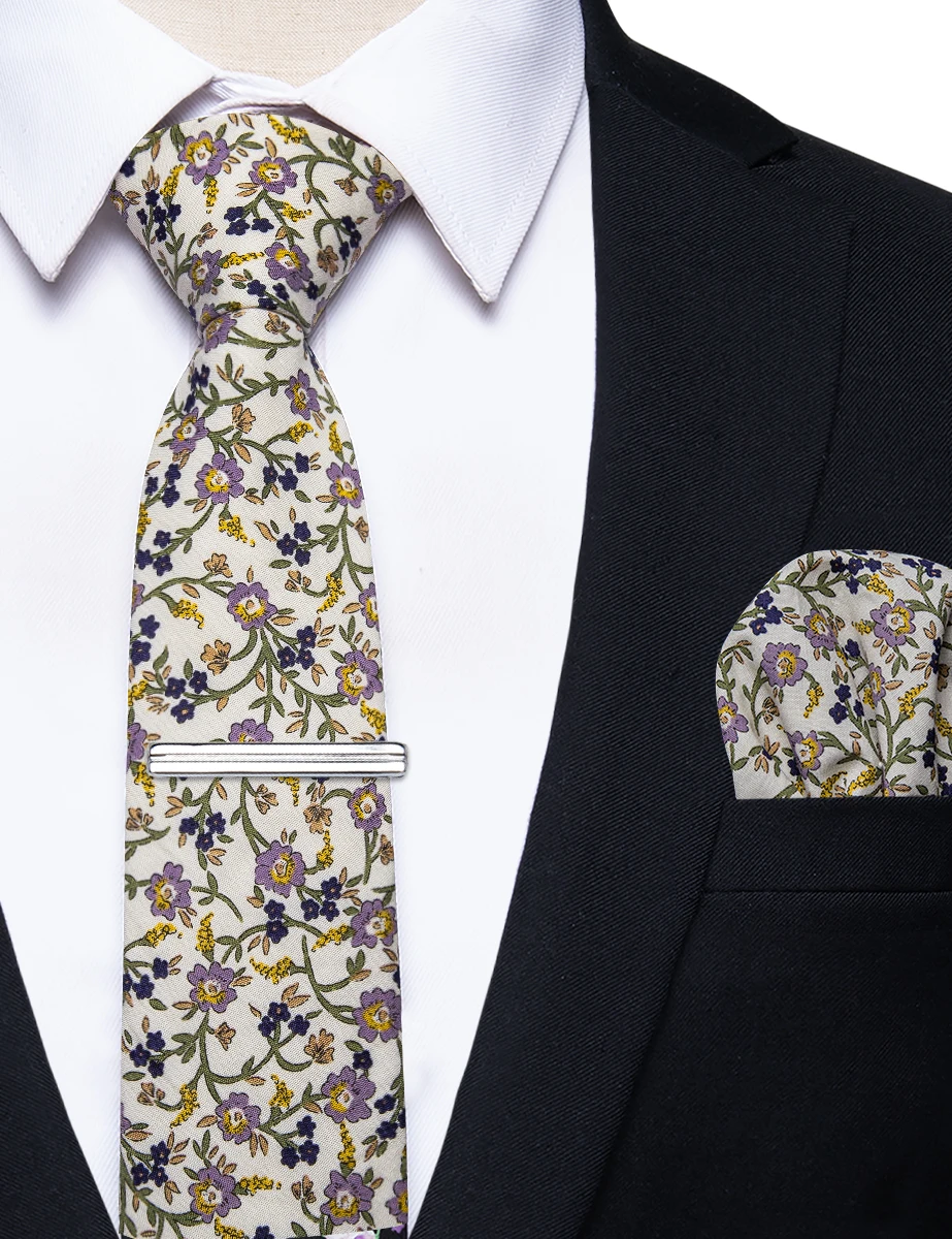 Casual White Narrow Purple Floral Necktie For Men Purple Yellow Printed 6.35 cm Man's Tie Accessories Pocket Square For Party
Casual White Narrow Purple Floral Necktie For Men Purple Yellow Printed 6.35 cm Man's Tie Accessories Pocket Square For Party