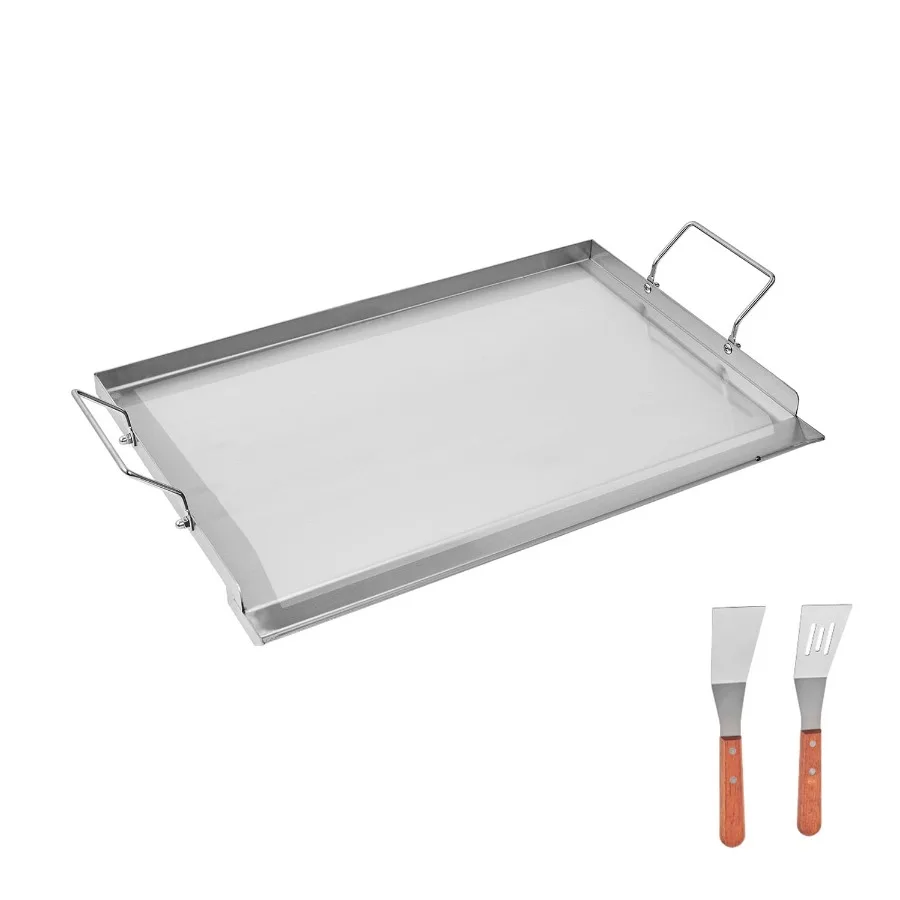 Griddle in Stainless Steel Dimensions 23x16 inch Flat Rectangular Plate Suitable for BBQ Grill Teppanyaki Compact and Portable
Griddle in Stainless Steel Dimensions 23x16 inch Flat Rectangular Plate Suitable for BBQ Grill Teppanyaki Compact and Portable