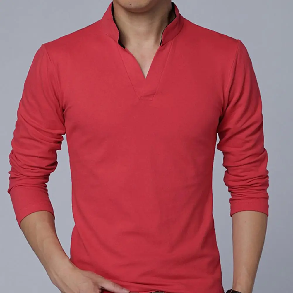 Men T-shirt Solid Color Long Sleeve V Neck Slim Spring T-shirt Long Sleeve Stand Collar Slim T-shirt All Match Pullover Top
Men T-shirt Solid Color Long Sleeve V Neck Slim Spring T-shirt Long Sleeve Stand Collar Slim T-shirt All Match Pullover Top