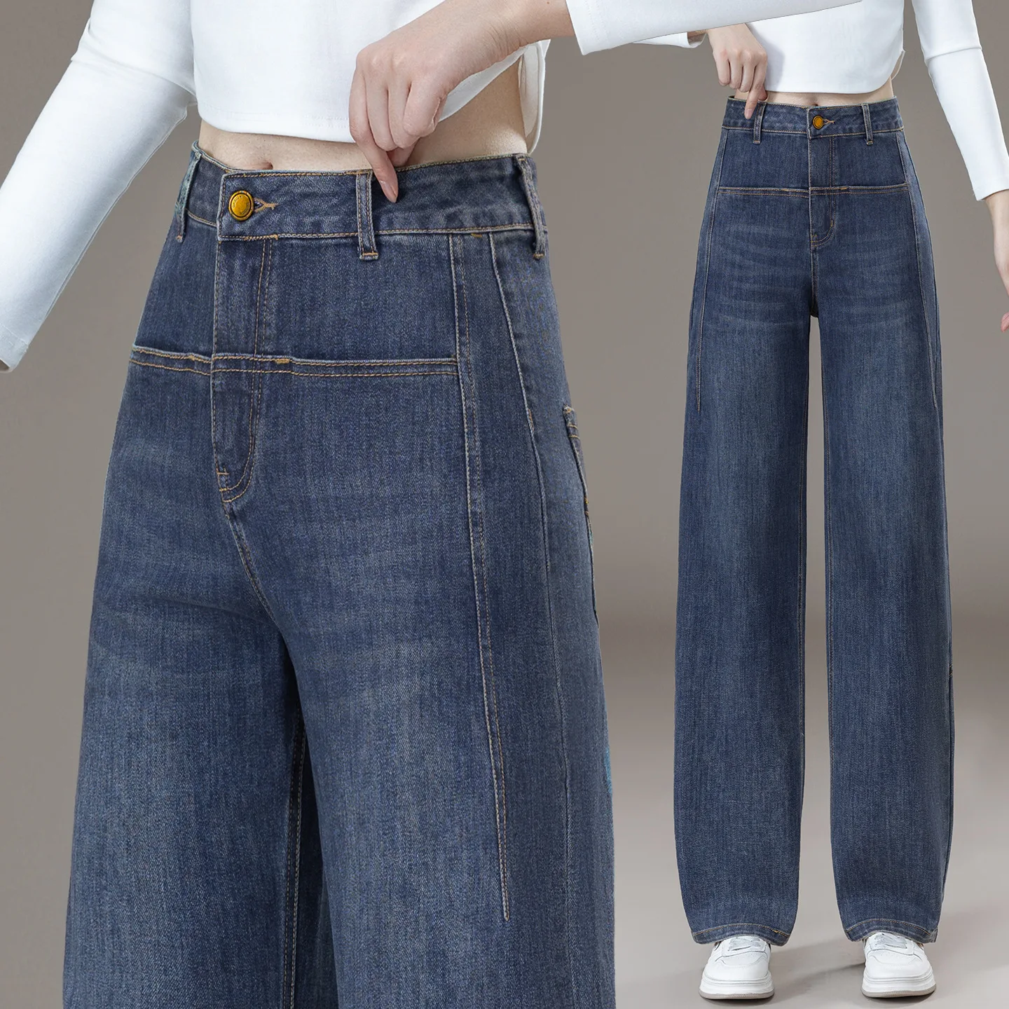 Retro Fleece Lined Thick High Waist Wide Leg Jeans Women's Autumn Winter New Style Casual Comfortable Loose Fit Denim Pants
Retro Fleece Lined Thick High Waist Wide Leg Jeans Women's Autumn Winter New Style Casual Comfortable Loose Fit Denim Pants