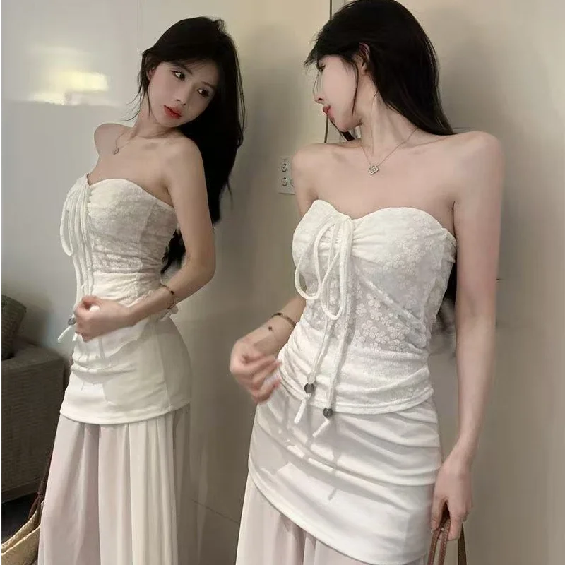 Summer New Pure Desire Floral Print ter Top Vest Top Cold Tone High Waist Wrap around Long Skirt Set Women's Faion Ensemble
Summer New Pure Desire Floral Print ter Top Vest Top Cold Tone High Waist Wrap around Long Skirt Set Women's Faion Ensemble