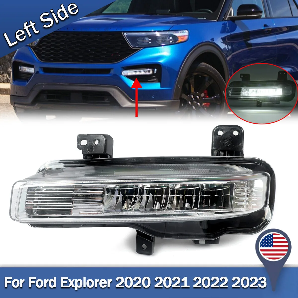 Front Left Fog Light For Ford Explorer ST XLT Sport 2020 2021 2022 2023 2024 Left Side LED Fog Light Lamp DRL Driving Lamp
Front Left Fog Light For Ford Explorer ST XLT Sport 2020 2021 2022 2023 2024 Left Side LED Fog Light Lamp DRL Driving Lamp