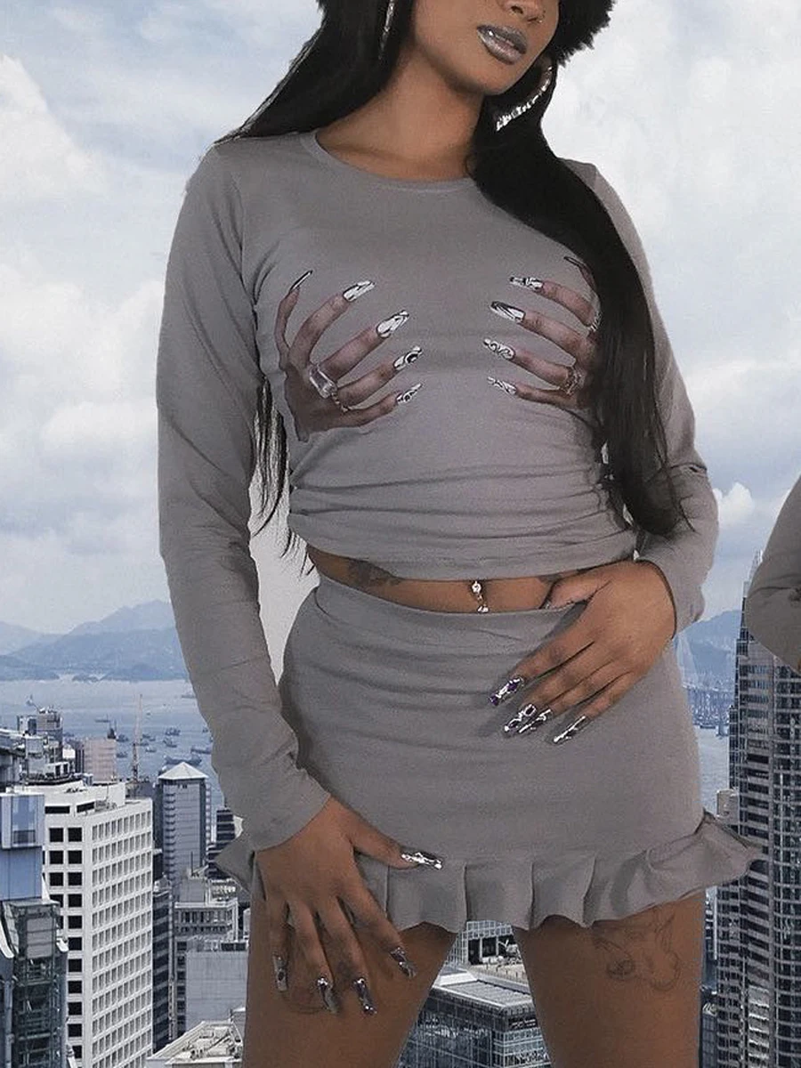 Women's Round Neck Long Sleeve Tops Long Halloween Clothes 3D Hands Print Slim Fit T-Shirts Teen Girls Shirts Party Streetwear
Women's Round Neck Long Sleeve Tops Long Halloween Clothes 3D Hands Print Slim Fit T-Shirts Teen Girls Shirts Party Streetwear