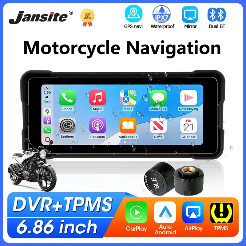 Portable 6.86" Motorcycle GPS Navigation Wireless Carplay Android Auto BT5.0 IPX7 Waterproof Support DVR+TPMS IPS Touch Screen
Portable 6.86" Motorcycle GPS Navigation Wireless Carplay Android Auto BT5.0 IPX7 Waterproof Support DVR+TPMS IPS Touch Screen