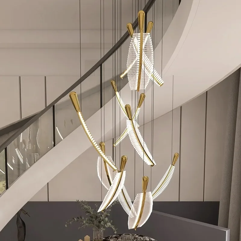 Modern Luxury Led Chandelier for Staircase Living Room Creative Leaf Design Hanging Lamp Large Home Decor Glass Indoor Lighting
Modern Luxury Led Chandelier for Staircase Living Room Creative Leaf Design Hanging Lamp Large Home Decor Glass Indoor Lighting