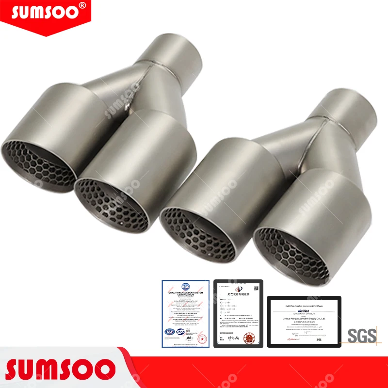 Genuine SUMSOO 1PCS Matte Stainless Honeycomb Double Outlet Exhaust Tips Universal Muffler 60MM 63mm GTI MK7 Golf7 Nozzle
Genuine SUMSOO 1PCS Matte Stainless Honeycomb Double Outlet Exhaust Tips Universal Muffler 60MM 63mm GTI MK7 Golf7 Nozzle