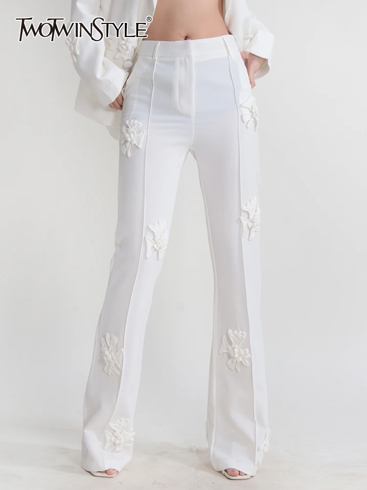 TWOTWINSTYLE Minimalist Wide Leg Pants For Women High Waist Patchwork Appliques Temperament Trousers Female Fashion Clothing
TWOTWINSTYLE Minimalist Wide Leg Pants For Women High Waist Patchwork Appliques Temperament Trousers Female Fashion Clothing