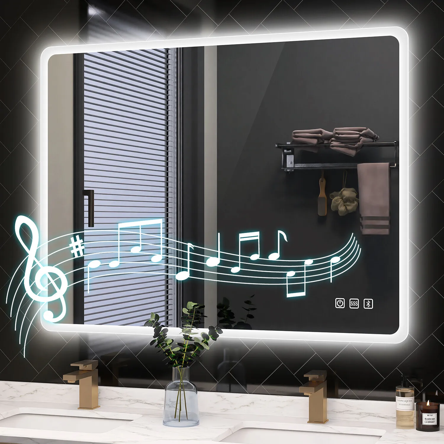 LED Bathroom Mirror Antifog Wall Vanity Illuminated Mirror Bluetooth 28*36in
LED Bathroom Mirror Antifog Wall Vanity Illuminated Mirror Bluetooth 28*36in