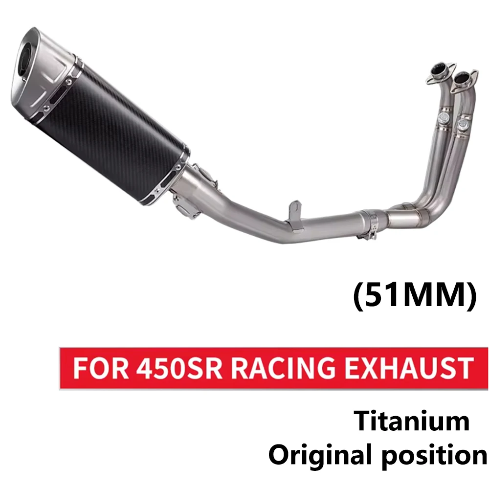 Hot Sale Motorcycle Full Exhaust System Moto Escape Titanium Alloy Front Link Pipe Carbon Fiber Muffler For 450SR Slip on
Hot Sale Motorcycle Full Exhaust System Moto Escape Titanium Alloy Front Link Pipe Carbon Fiber Muffler For 450SR Slip on