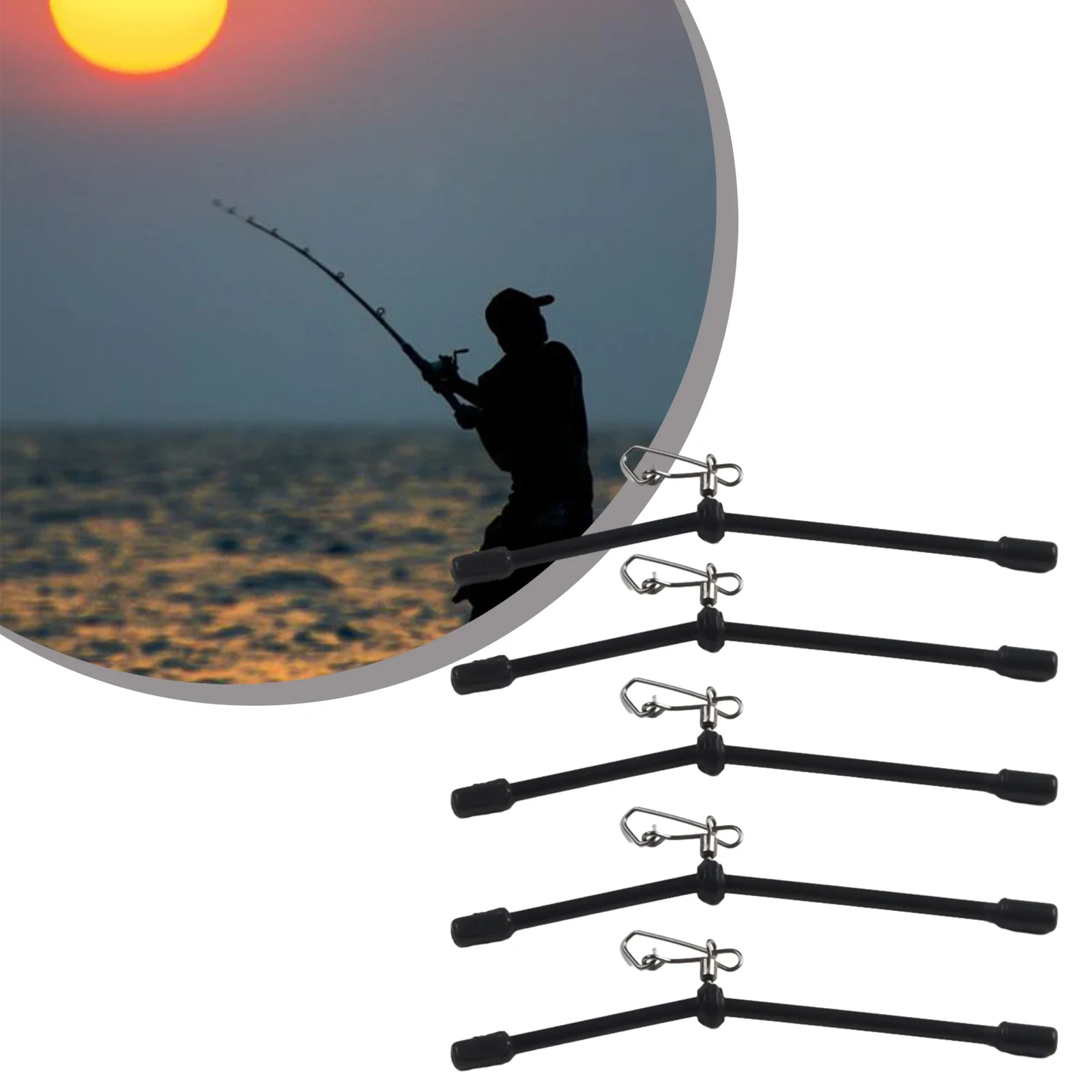 5pcs Fishing Anti- Feeder Boom Spacer With Snaps Balance Connector Tackle Rolling Swivel Snaps Balance Connector
5pcs Fishing Anti- Feeder Boom Spacer With Snaps Balance Connector Tackle Rolling Swivel Snaps Balance Connector 