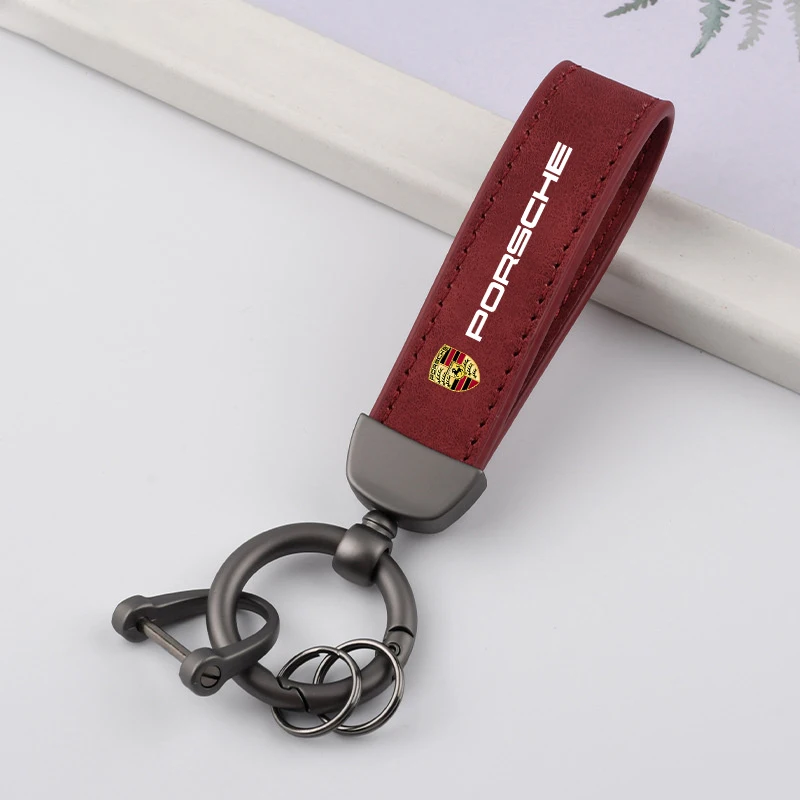 Leather Car Keychain Pendant Key Ring Chain Anti-Loss For Porsche 911 718 Cayenne Cayman Panamera Macan Taycan Boxster Accessory 
Leather Car Keychain Pendant Key Ring Chain Anti-Loss For Porsche 911 718 Cayenne Cayman Panamera Macan Taycan Boxster Accessory