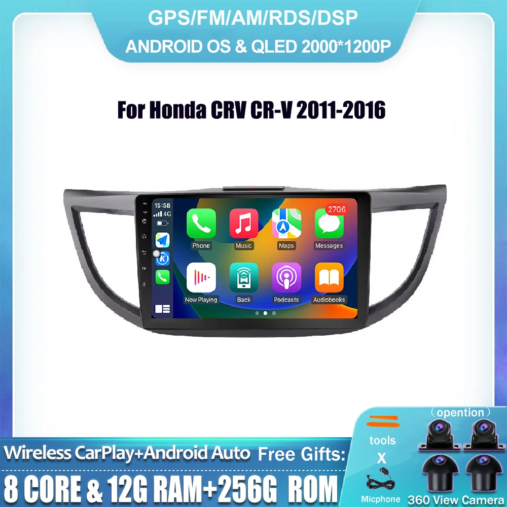 Для Honda CRV CR-V 2011-2016 Автомобильный радиоприемник Мультимедийный видеоплеер Навигация GPS Android 14 Carplay Auto Bluetooth HD DVR 4G
Для Honda CRV CR-V 2011-2016 Автомобильный радиоприемник Мультимедийный видеоплеер Навигация GPS Android 14 Carplay Auto Bluetooth HD DVR 4G