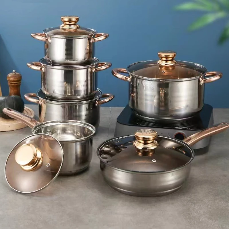 Set Kit Thickened Kitchen Household Kitchenware Deepened Soup Pot Non-Stick Pot Cross Border
Set Kit Thickened Kitchen Household Kitchenware Deepened Soup Pot Non-Stick Pot Cross Border