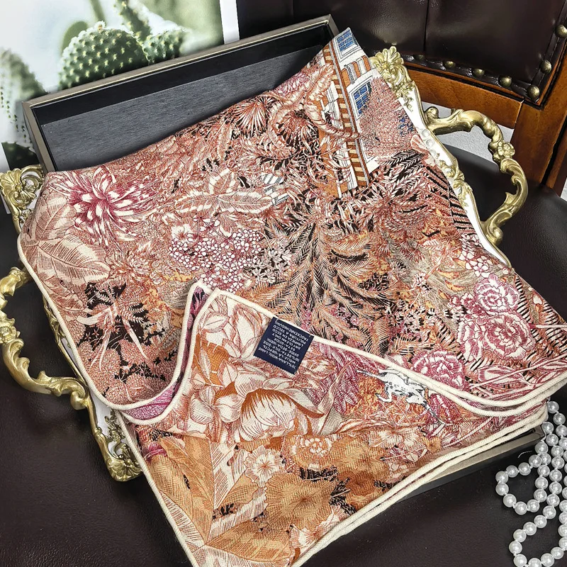 2026 Wool Silk Luxury Brand Scarf for Women Spring Romantic Leaves Printed Square Scarf Headscarf Ladies Neckerchief
2026 Wool Silk Luxury Brand Scarf for Women Spring Romantic Leaves Printed Square Scarf Headscarf Ladies Neckerchief