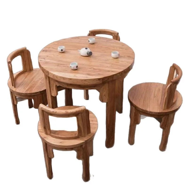 Solid wood round table old elm dining table and chair combination household round hotel restaurant small apartment full set
Solid wood round table old elm dining table and chair combination household round hotel restaurant small apartment full set