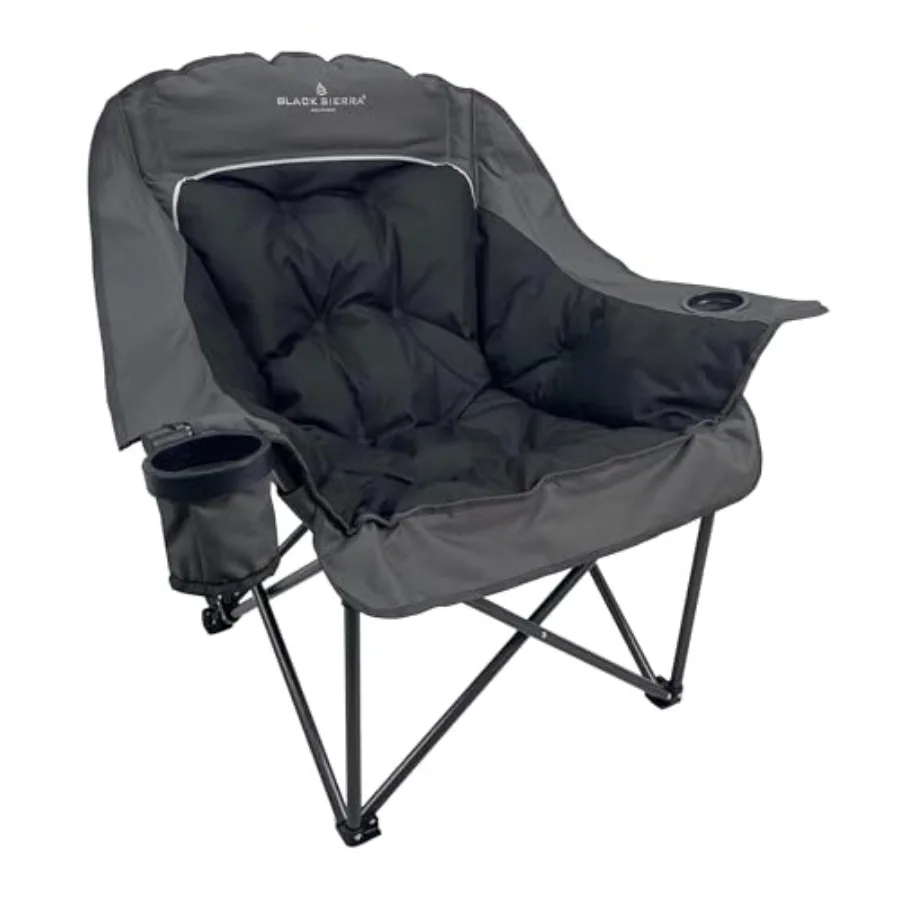 Camping chair for adults, plush black Sierra fabric, XL padded seat with cup holders and carry bag, supports 400 lbs, heavy-dut
Camping chair for adults, plush black Sierra fabric, XL padded seat with cup holders and carry bag, supports 400 lbs, heavy-dut