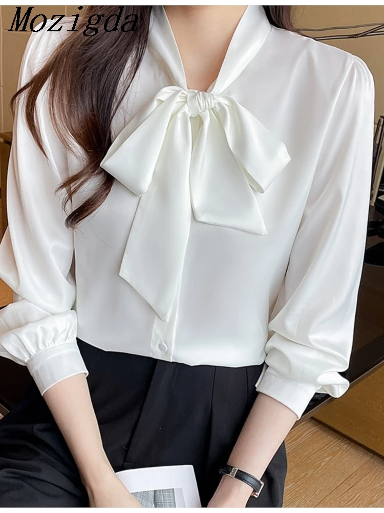 Korean Lacing Loose Solid Blouse Spring Autumn New Chiffon Long Sleeve All-match Elegant Shirt Tops Fashion Office Women Clothes
Korean Lacing Loose Solid Blouse Spring Autumn New Chiffon Long Sleeve All-match Elegant Shirt Tops Fashion Office Women Clothes