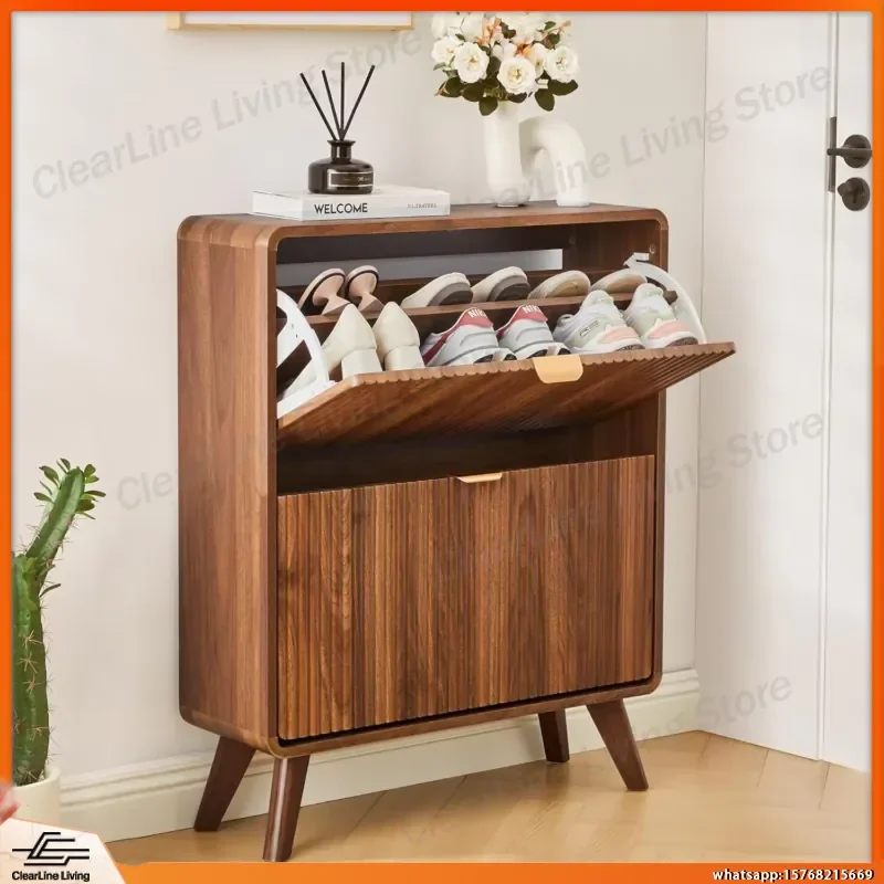 Fluted Shoe Cabinet with 2 Flip Drawers Narrow Curved Entryway Shoe Rack Freestanding Wood Hidden Organizer for Small Spaces
Fluted Shoe Cabinet with 2 Flip Drawers Narrow Curved Entryway Shoe Rack Freestanding Wood Hidden Organizer for Small Spaces