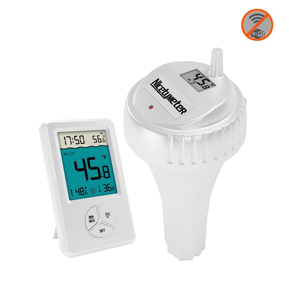 NicetyMeter Wireless Pool Thermometer Floating Digital Swimming SPA Hot Tubs Ponds Thermometer Indoor Temperature Monitor -40℃
NicetyMeter Wireless Pool Thermometer Floating Digital Swimming SPA Hot Tubs Ponds Thermometer Indoor Temperature Monitor -40℃