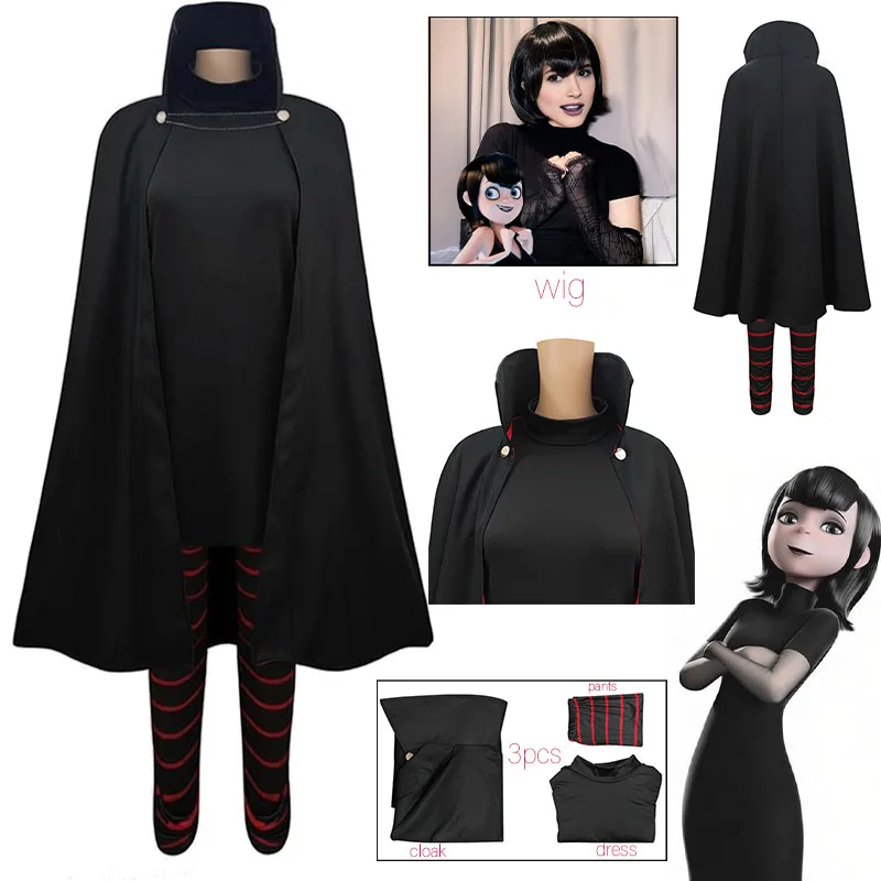 WHH Anime Hotel 4 Mavis Cosplay Costume Dracla Black Cloak pant cosplay full set Adults Halloween role play Performances Restor
WHH Anime Hotel 4 Mavis Cosplay Costume Dracla Black Cloak pant cosplay full set Adults Halloween role play Performances Restor