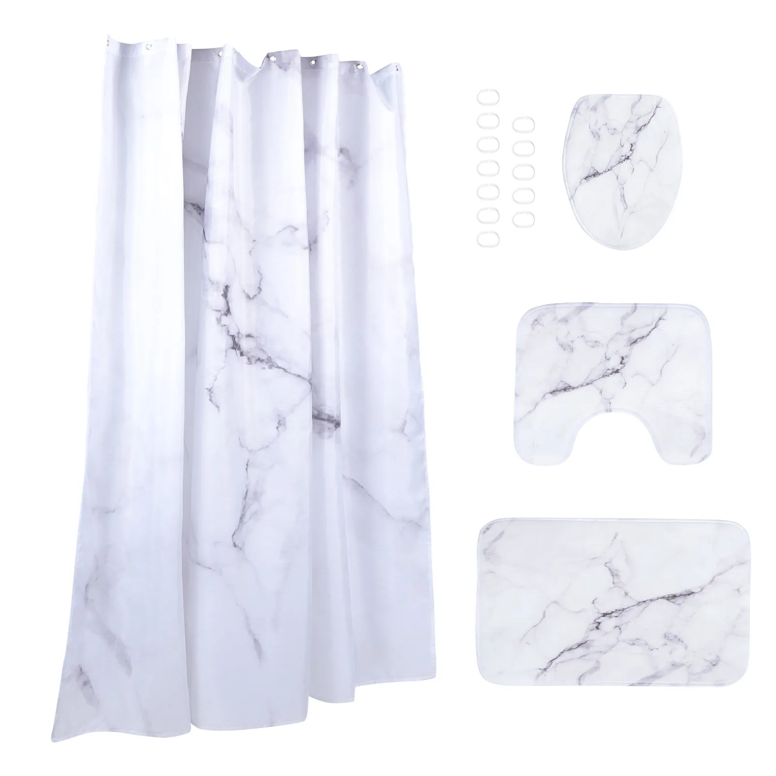 Marbling Pattern Shower Curtain Set Waterproof Privacy Protected Bath Tub Non Slip Floor Mat Easy Dry Bathroom
Marbling Pattern Shower Curtain Set Waterproof Privacy Protected Bath Tub Non Slip Floor Mat Easy Dry Bathroom