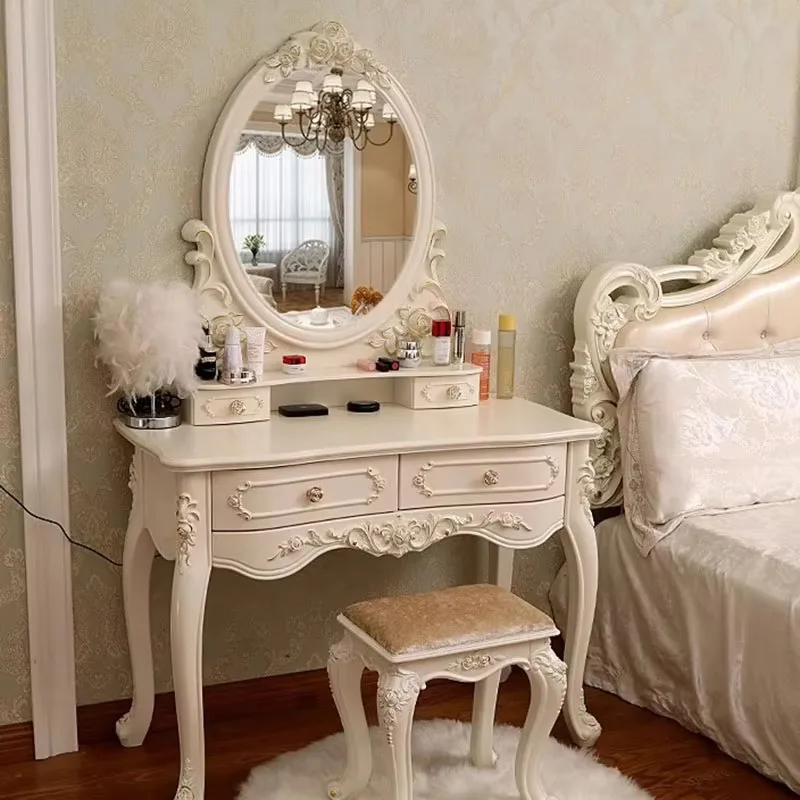 Luxury Handles Dressing Table Drawers Bedroom Wood White Dressing Table Lights Drawers Coiffeuse De Chambre Salon Furniture 
Luxury Handles Dressing Table Drawers Bedroom Wood White Dressing Table Lights Drawers Coiffeuse De Chambre Salon Furniture