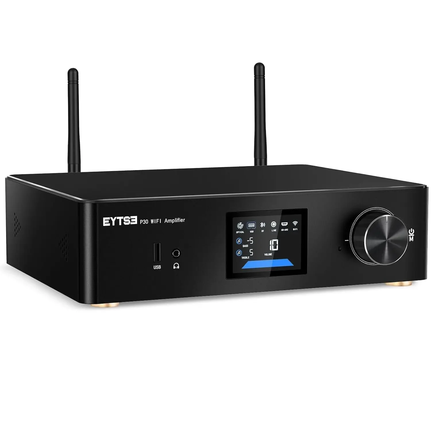P30 300W x 2 Multiroom Streaming Amplifier Stereo Music Streamer with ESS ES9023Q2M DAC & TI TPA3255DD Amps, 3" LCD Screen, WiFi
P30 300W x 2 Multiroom Streaming Amplifier Stereo Music Streamer with ESS ES9023Q2M DAC & TI TPA3255DD Amps, 3" LCD Screen, WiFi