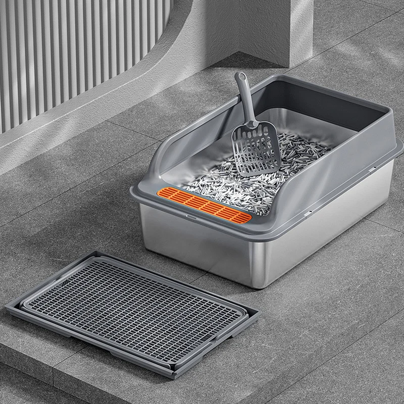 Durable Easy Clean Odor Control Deodorizes Large Capacity Stainless Steel Cat Litter Box With Semi-enclosed Design
Durable Easy Clean Odor Control Deodorizes Large Capacity Stainless Steel Cat Litter Box With Semi-enclosed Design