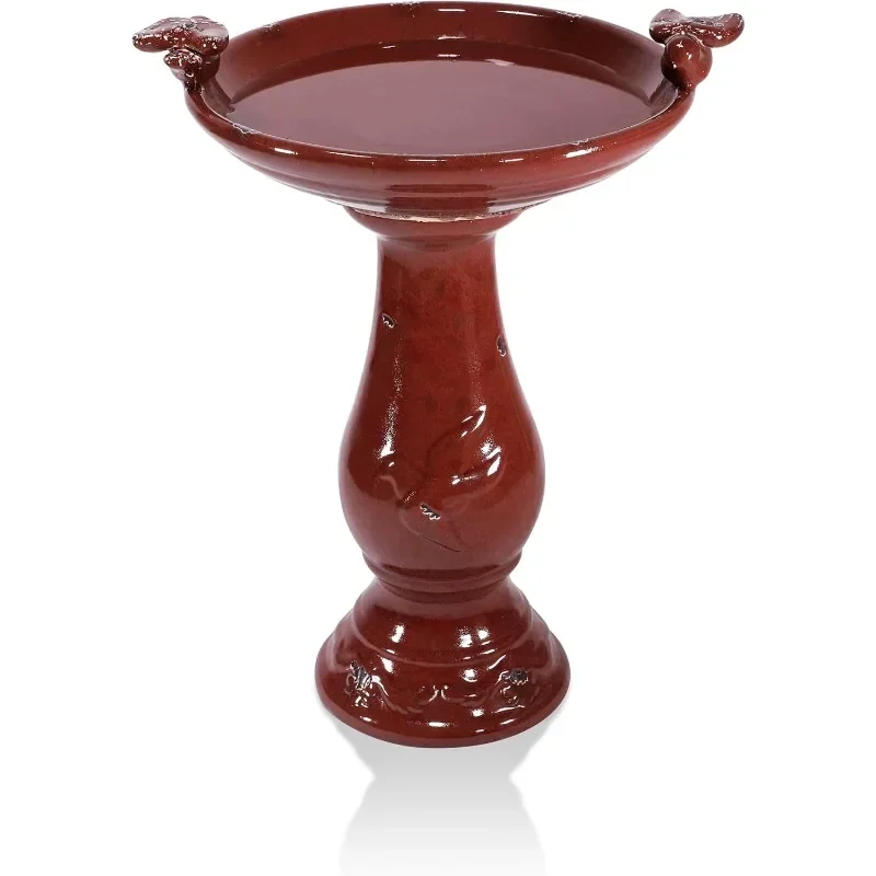 Great deal.25" Tall Outdoor Ceramic Antique Pedestal Birdbath with 2 Bird Figurines, Red
Great deal.25" Tall Outdoor Ceramic Antique Pedestal Birdbath with 2 Bird Figurines, Red