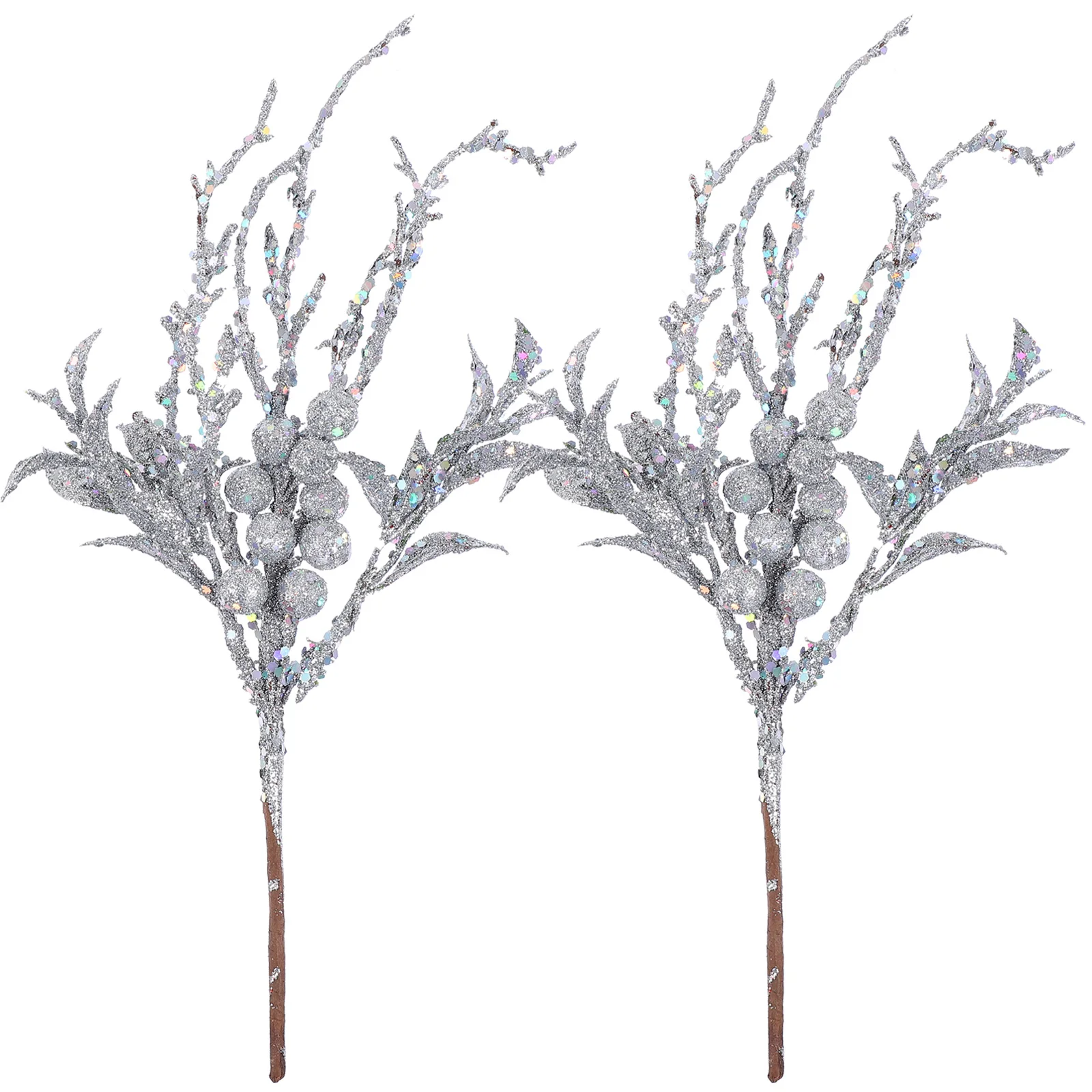 2 Pcs Christmas Tree Decoration Artificial Leaves for Decorate Glitter Glittery Twigs Plastic Picks
2 Pcs Christmas Tree Decoration Artificial Leaves for Decorate Glitter Glittery Twigs Plastic Picks