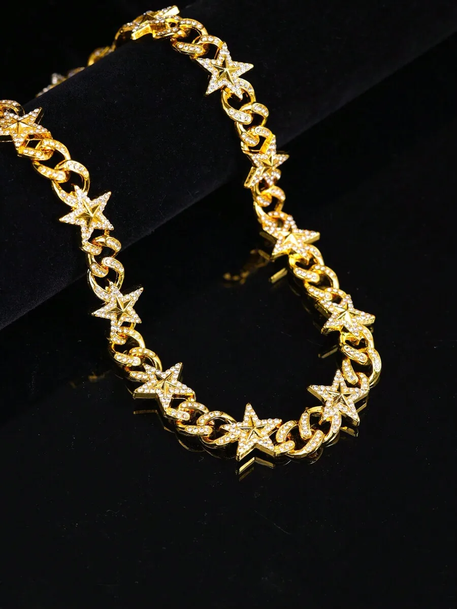 Star Shaped Rhinestone Chain Necklace Set Hip Hop Street Style Accessory
Star Shaped Rhinestone Chain Necklace Set Hip Hop Street Style Accessory