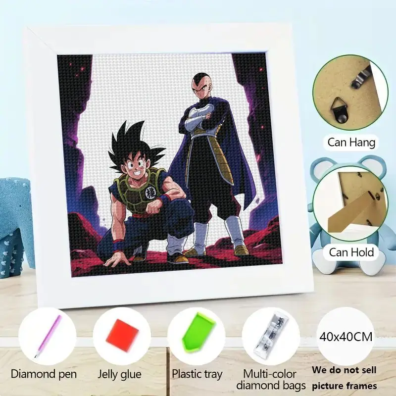 1 шт. 5D DIY комплект алмазной живописи, Dragon Ball Z Goku и Vegeta, полная дрель, круглая мозаика со стразами, 40x40 см, аниме, манга, ремесло P 
1 шт. 5D DIY комплект алмазной живописи, Dragon Ball Z Goku и Vegeta, полная дрель, круглая мозаика со стразами, 40x40 см, аниме, манга, ремесло P