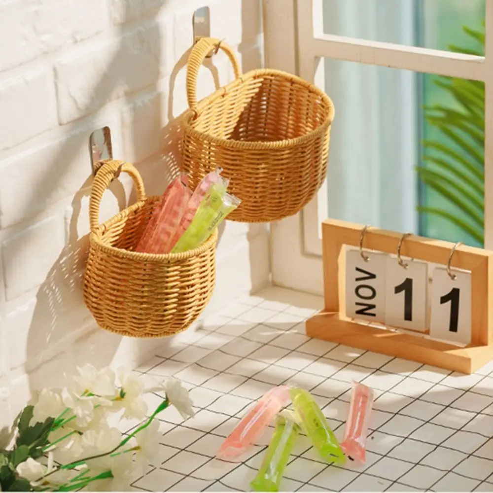 Wall Mounted Plastic Garlic Storage Basket Rectangle/Semi-circular Simulated Rattan Wall Hanging Kitchen Organizer Decorative
Wall Mounted Plastic Garlic Storage Basket Rectangle/Semi-circular Simulated Rattan Wall Hanging Kitchen Organizer Decorative