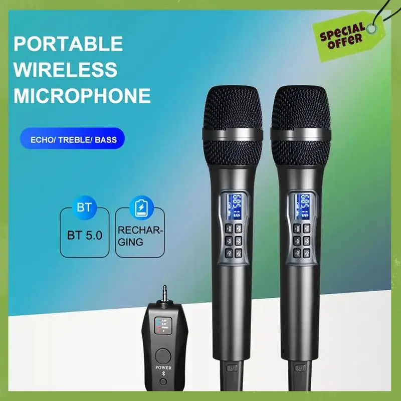 Leading-Wireless Microphone Receiver Audio Singing Performance Professional Home Reverberation Handheld Karaoke Microphone 
Leading-Wireless Microphone Receiver Audio Singing Performance Professional Home Reverberation Handheld Karaoke Microphone