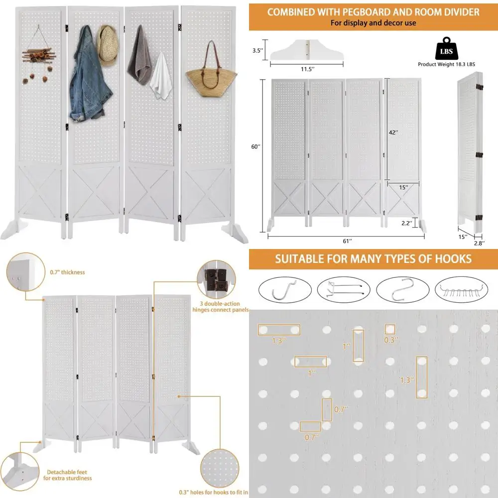 Деревянный отдельно стоящий органайзер-перегородка для комнаты со складным экраном конфиденциальности и опорными ножками, 5-футовая доска для дома
Деревянный отдельно стоящий органайзер-перегородка для комнаты со складным экраном конфиденциальности и опорными ножками, 5-футовая доска для дома