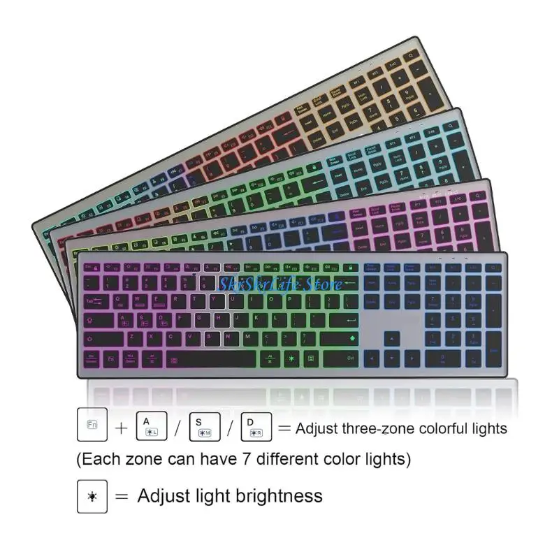 E65E Ergonomic Bluetooth-compatible Keyboard 110Key Rechargeable Battery for PC
E65E Ergonomic Bluetooth-compatible Keyboard 110Key Rechargeable Battery for PC