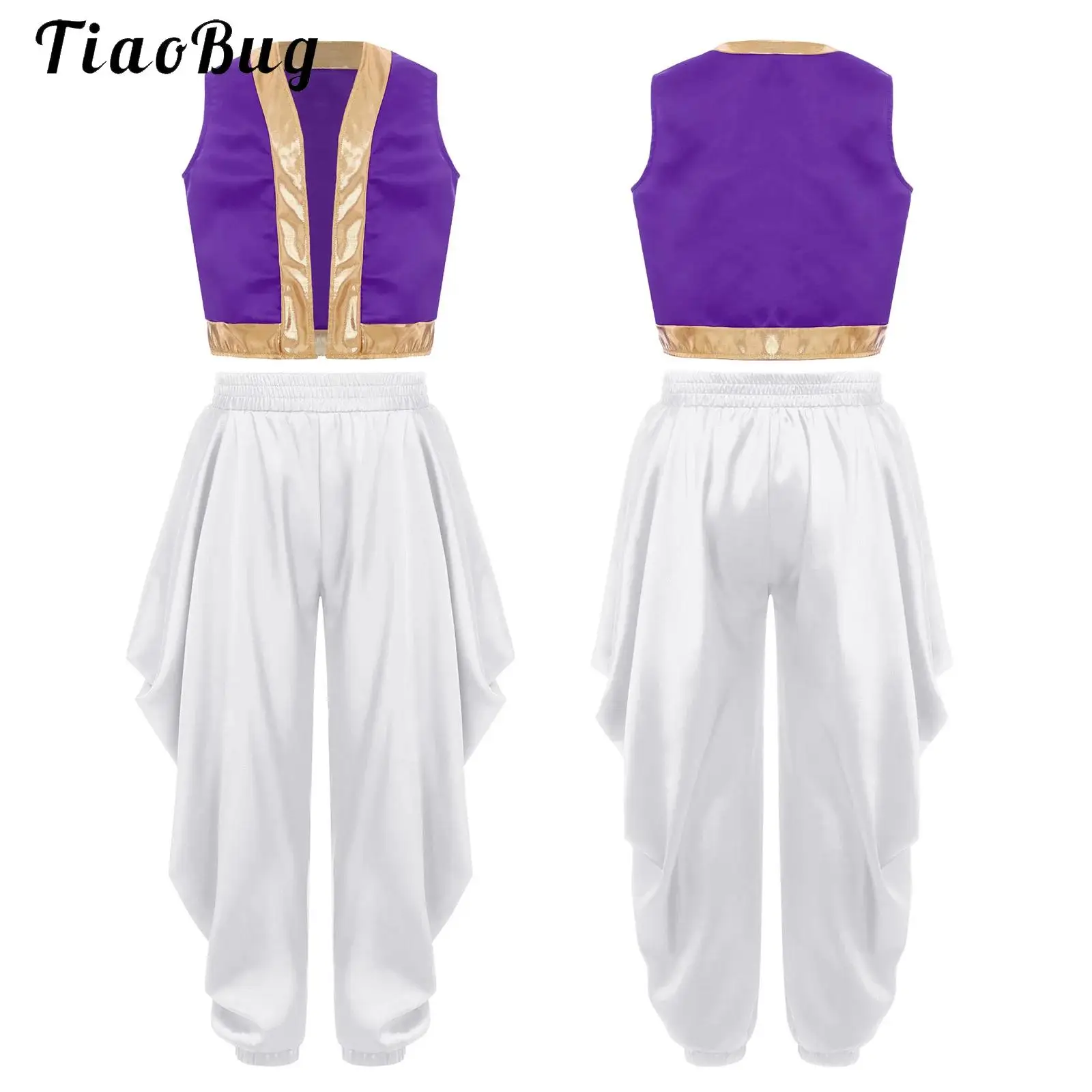 Boys Mythical Arabian Prince Dress Up Loose Vest with Satin Dhoti Pants Baggy Trousers Halloween Carnival Character Cosplay Suit
Boys Mythical Arabian Prince Dress Up Loose Vest with Satin Dhoti Pants Baggy Trousers Halloween Carnival Character Cosplay Suit