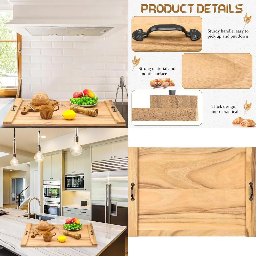 Large 30x22 Wood Stovetop Cover and Cutting Board with Handle for Kitchen Use
Large 30x22 Wood Stovetop Cover and Cutting Board with Handle for Kitchen Use