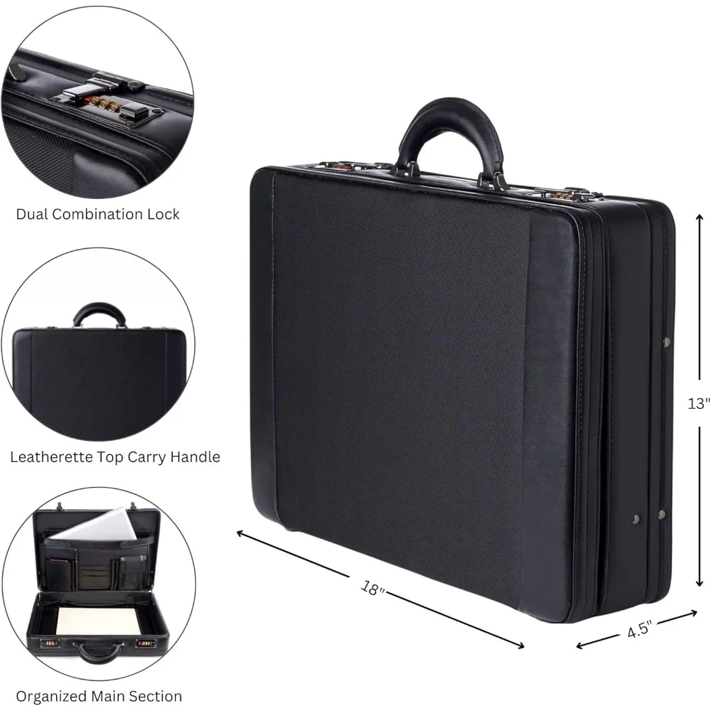 US Shipping Mens Hard Side Expandable Business Briefcase Attache Case with Dual Combination Locks Padded Interior Multi
US Shipping Mens Hard Side Expandable Business Briefcase Attache Case with Dual Combination Locks Padded Interior Multi