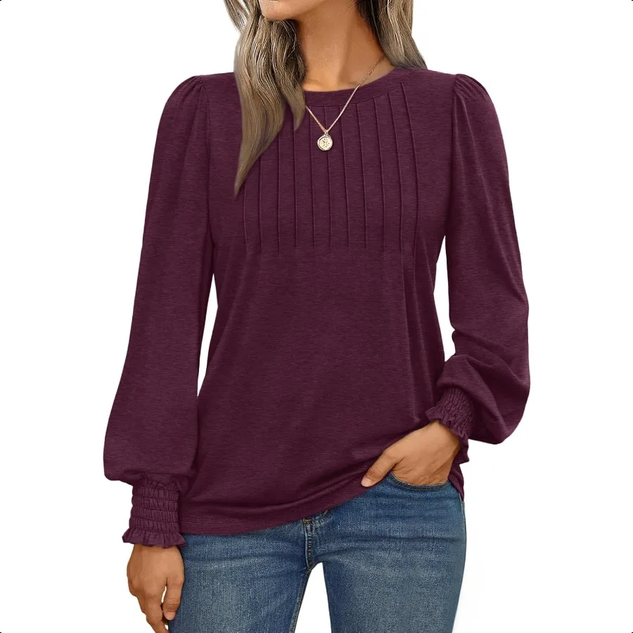 AUTOMET Long Sleeve Shirts Womens Pleated Busin Casual Blouses with Smocked Cuffs 
AUTOMET Long Sleeve Shirts Womens Pleated Busin Casual Blouses with Smocked Cuffs