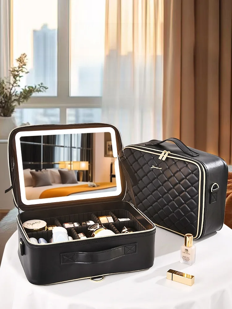 Women's Portable Travel Makeup Bag High End LED Mirror Large Capacity Cosmetic Storage Box Outdoors Carry-On Durable PU Leather
Women's Portable Travel Makeup Bag High End LED Mirror Large Capacity Cosmetic Storage Box Outdoors Carry-On Durable PU Leather