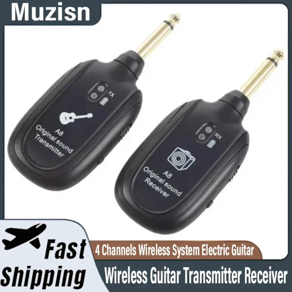 Беспроводной гитарный передатчик, приемник, бас-скрипка, встроенная перезаряжаемая 4-канальная беспроводная система, аксессуары для электрогитары
Беспроводной гитарный передатчик, приемник, бас-скрипка, встроенная перезаряжаемая 4-канальная беспроводная система, аксессуары для электрогитары