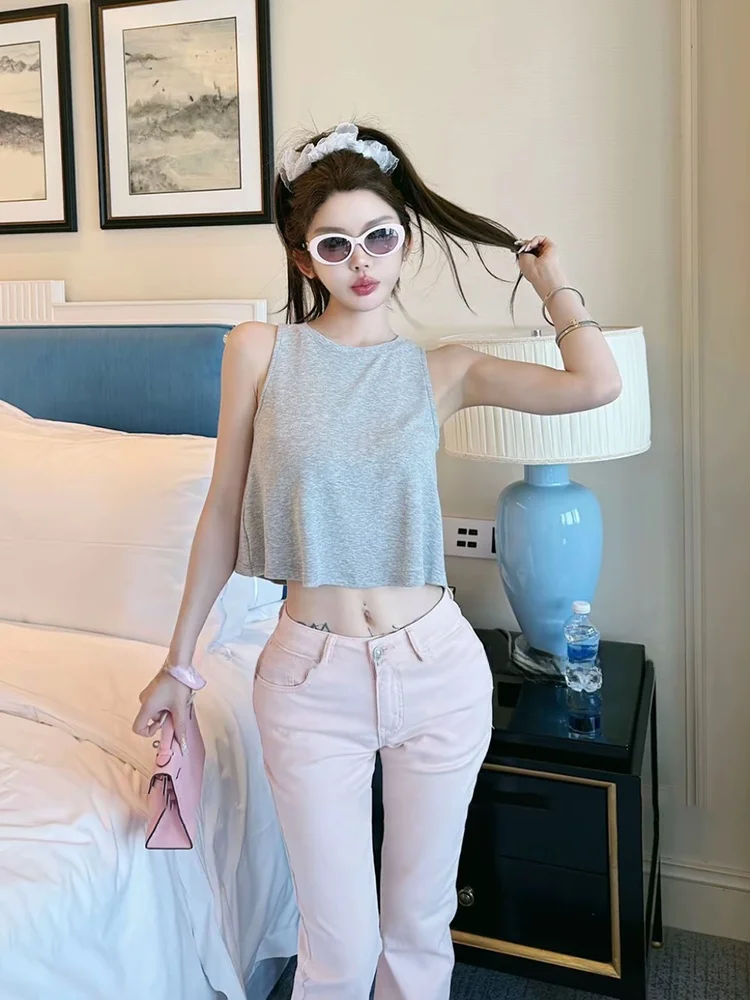 Yumeizi STAZF7 Short Sleeveless Vest Women's Summer Casual Style Pure Desire Spicy Girl Outerwear Short Top Universal Fit
Yumeizi STAZF7 Short Sleeveless Vest Women's Summer Casual Style Pure Desire Spicy Girl Outerwear Short Top Universal Fit