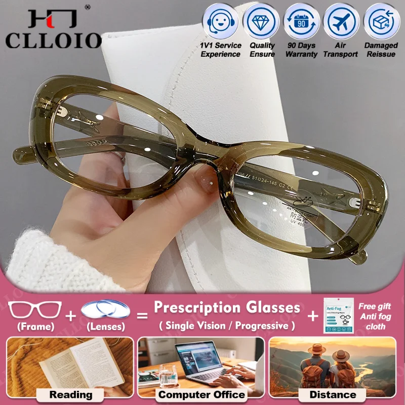 CLLOIO Fashion Women Oval Reading Myopia Computer Prescription Glasses Anti Blue Ray Progressive Photochromic Optical Eyeglasses
CLLOIO Fashion Women Oval Reading Myopia Computer Prescription Glasses Anti Blue Ray Progressive Photochromic Optical Eyeglasses