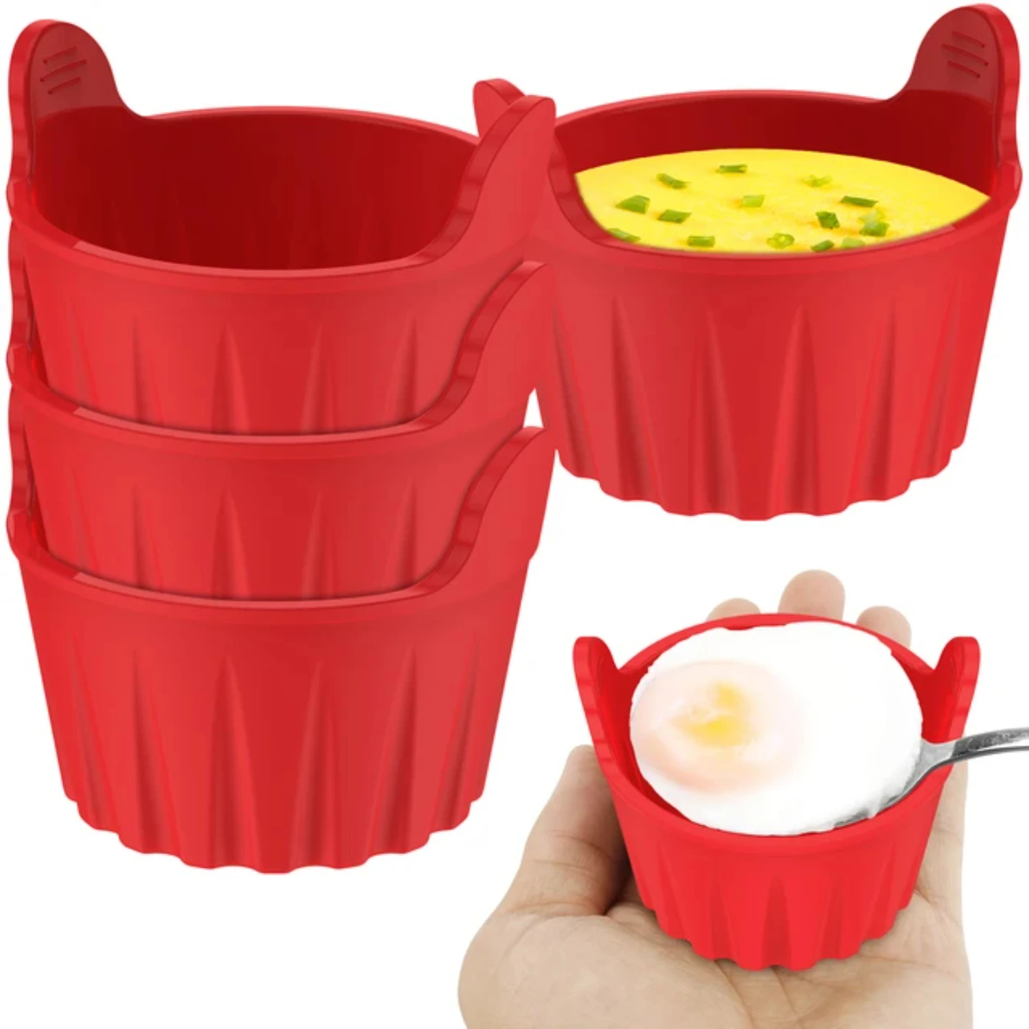 4Pcs Air Fryer Egg Poacher Silicone Egg Poaching Cups Easy Release Reusable Silicone Baking Cups Oven Air Fryer 6x6x7.5cm
4Pcs Air Fryer Egg Poacher Silicone Egg Poaching Cups Easy Release Reusable Silicone Baking Cups Oven Air Fryer 6x6x7.5cm