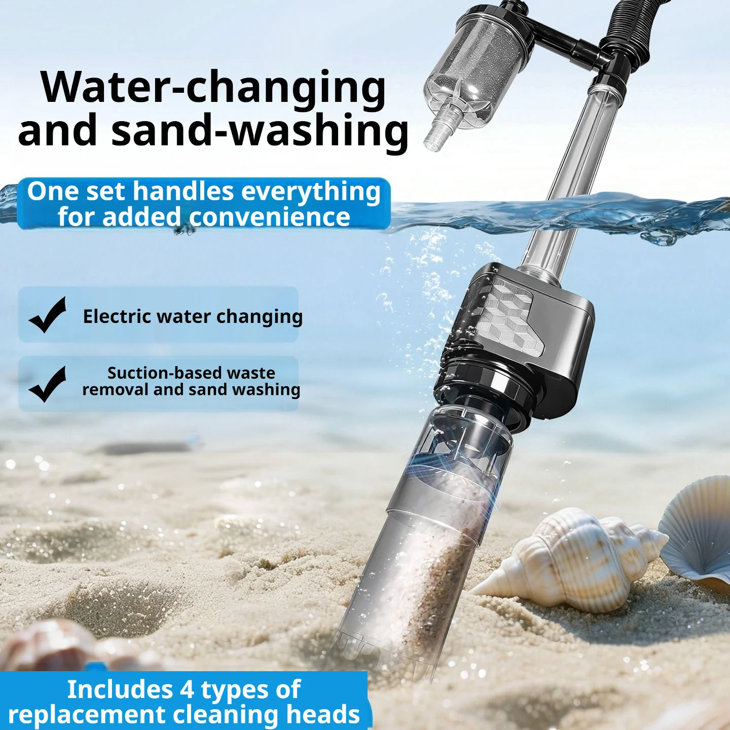 Aquarium Water Change Pump, Electric Fish Tank Cleaning Tool, Vacuum Water Changer, Gravel Cleaner, Siphon Filter Pump, 18W
Aquarium Water Change Pump, Electric Fish Tank Cleaning Tool, Vacuum Water Changer, Gravel Cleaner, Siphon Filter Pump, 18W