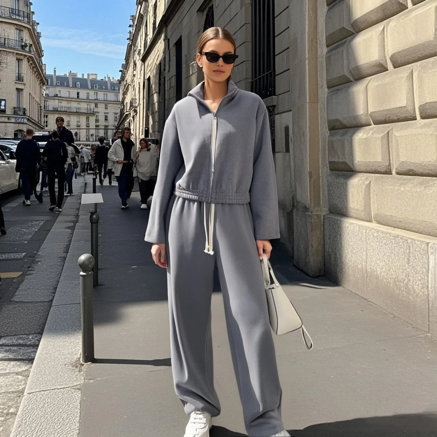 2025 Myst&Za Summer New Gray Grey Zipper Jacket Sports Style High Waist Casual Versatile Bucket Pants Set
2025 Myst&Za Summer New Gray Grey Zipper Jacket Sports Style High Waist Casual Versatile Bucket Pants Set